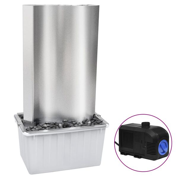 vidaXL Puutarhan suihkul&auml;hde hopea 60,2x37x122,1 cm ruostumaton ter&auml;s