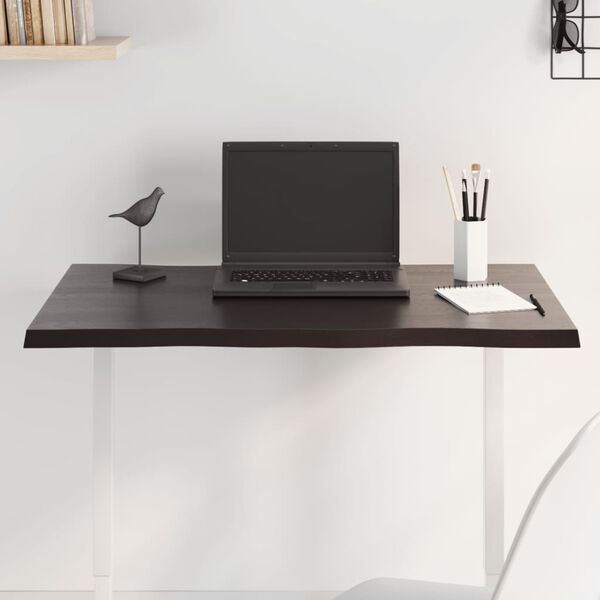 vidaXL P&ouml;yt&auml;levy t.ruskea 80x40x2 cm k&auml;sitelty t&auml;ystammi el&auml;v&auml; reuna