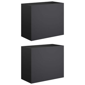 vidaXL Puutarha ruukku 2 kpl Musta 60 x 30 x 40 cm