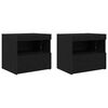 vidaXL Yöpöytäkaappi 2 pcs Musta tammi. 50 x 40 x 45 cm Tekninen puu