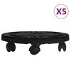vidaXL Kasvirullakko py&ouml;rill&auml; 5 kpl halkaisija 30 cm musta 170 kg