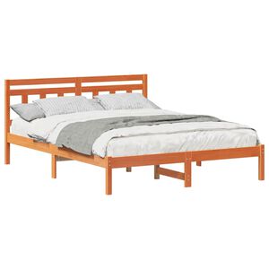 vidaXL S&auml;ngyn runko Ruskea 5FT King Size Massiivinen m&auml;nty