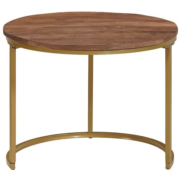 vidaXL Pesupöydät kahville 2 pcs Tumma ruskea Täysi Mangopuu ja teräs