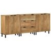 vidaXL 3-osaiset senkit ruskea 60x33x75 cm massiivipuu mango
