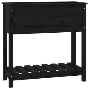 vidaXL Kukkalaatikko hyllyll&auml; musta 82,5x34,5x81 cm t&auml;ysi m&auml;nty
