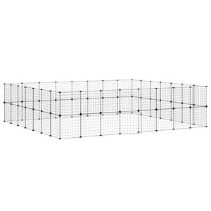 vidaXL 60-paneelinen lemmikkih&auml;kki ovella musta 35x35 cm ter&auml;s