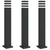vidaXL Pylv&auml;svalaisimet 3 kpl musta 80 cm alumiini