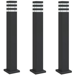 vidaXL Pylv&auml;svalaisimet 3 kpl musta 80 cm alumiini