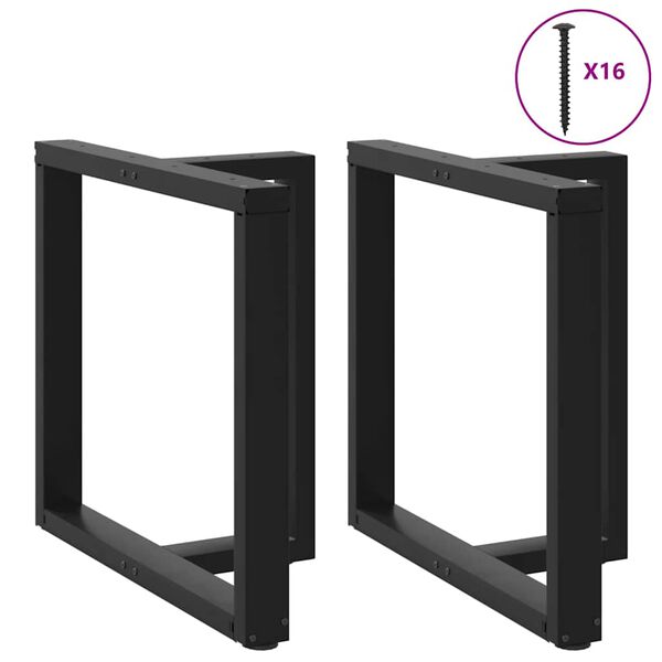 vidaXL Ruokapöydän jalat T-muotoiset 2 kpl musta 80x35x(72-73) cm teräs