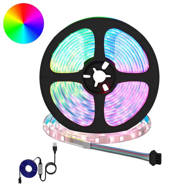 vidaXL LED-nauha 4 pcs Musta ja l&auml;pin&auml;kyv&auml; 550 x 0,8 x 0,3 cm