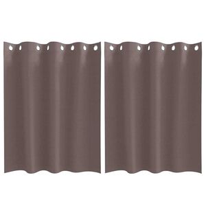 vidaXL Piment&auml;v&auml; verho renkailla 2 pcs Tumma ruskea 140 x 140 cm