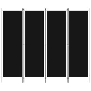 vidaXL 4-paneelinen tilanjakaja musta 200x180 cm