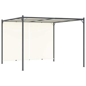 vidaXL Pergola s&auml;&auml;dett&auml;v&auml;ll&auml; katolla kermanvalkoinen 3x3 m ter&auml;s