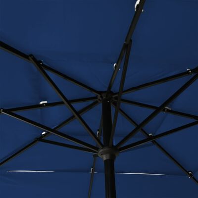vidaXL 3-tasoinen Aurinkovarjo alumiinitanko taivaansininen 2,5x2,5 m