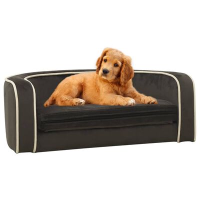 vidaXL Taitettava koiran sohva tummanharmaa 73x67x26 cm plyysi