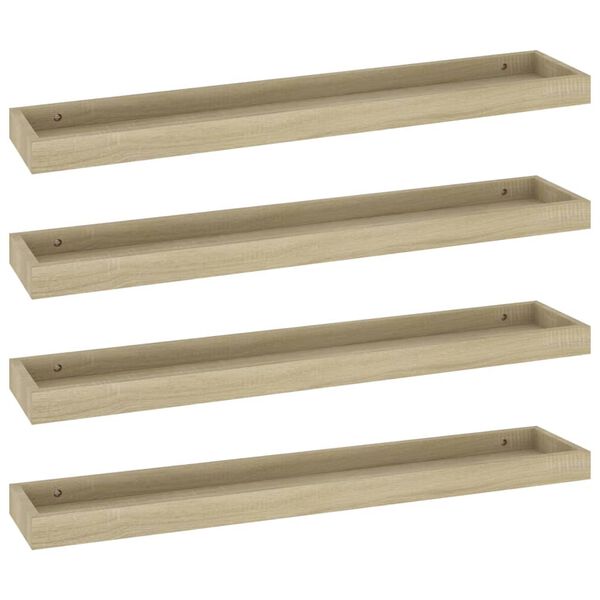 vidaXL Loggia sein&auml;hyllyt 4 kpl tammi 80x15x4 cm MDF