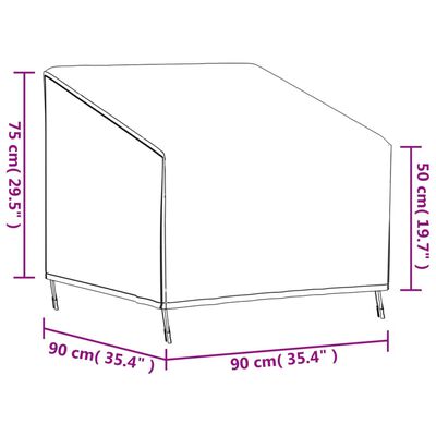 vidaXL Puutarhatuolin suoja musta 90x90x50/75 cm 420D Oxford