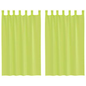 vidaXL Voile-verhot kielekkeill&auml; 2 kpl omenanvihre&auml;