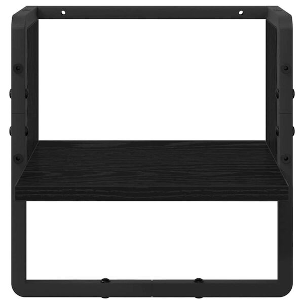 vidaXL Sein&auml;hylly hyllyll&auml; Musta tammi. 30 x 25 x 30 cm Tekninen puu