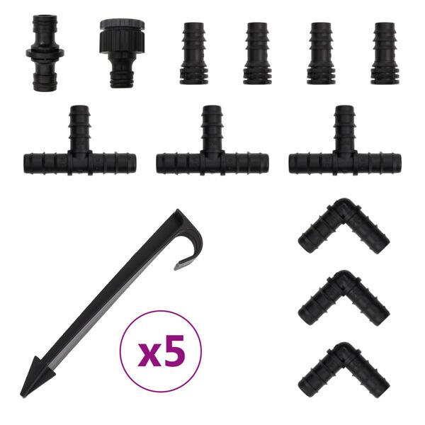 vidaXL Puutarhaletku musta 0,6" 10 m kumi