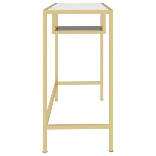 vidaXL Tietokonepöytä läpinäkyvä 100x36x74 cm karkaistu lasi