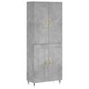 vidaXL Kaappi betoninharmaa 69,5x34x180 cm tekninen puu
