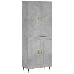 vidaXL Kaappi betoninharmaa 69,5x34x180 cm tekninen puu