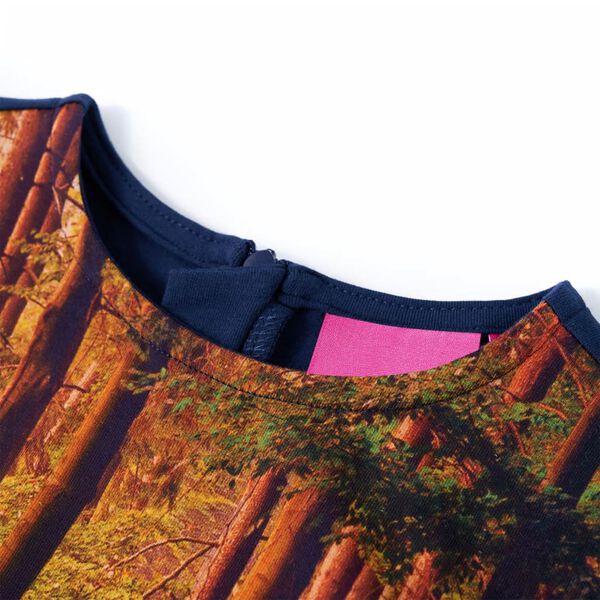 Lasten pitk&auml;hihainen mekko laivastonsininen 140