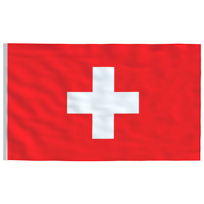 vidaXL Sveitsin lippu ja lipputanko 5,55 m alumiini