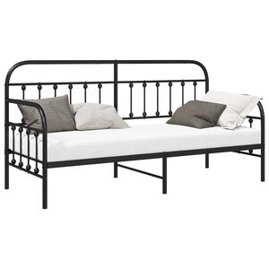 vidaXL P&auml;iv&auml;vuoteen runko Musta 2FT6 Small Single Jauhemaalattu Ter&auml;s