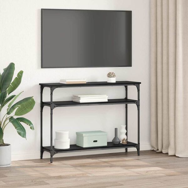 vidaXL Konsolip&ouml;yt&auml; Musta tammi. 100 x 29 x 75 cm Tekninen puu