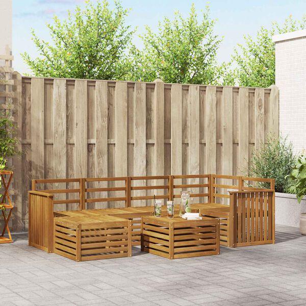 vidaXL Sohvasarjat Luonnollinen Tihe&auml; akasiapuu