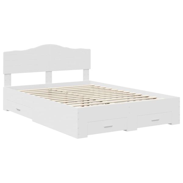 vidaXL Sängyn runko päätyllä Valkoinen 5FT King Size Tekninen puu