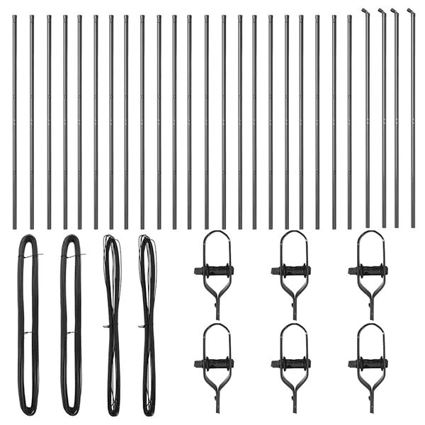 vidaXL Aitalatu Muut 26 pcs Harmaa 3,2 x 3,2 x 210 cm Teräs