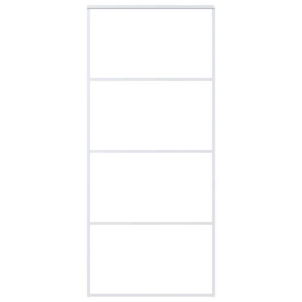 vidaXL Liukuovi ESG-huurrelasi ja alumiini 90x205 cm valkoinen