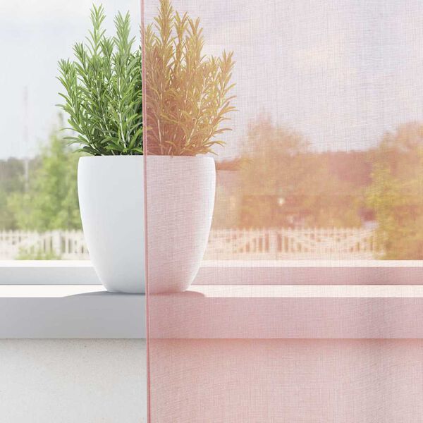 vidaXL Voileeverhot l&auml;piviennill&auml; 2 kpl vaaleanpunainen 140x245 cm