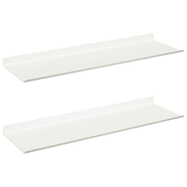 vidaXL Kelluva hylly 2 pcs Valkoinen 60 x 18 x 2,5 cm Ter&auml;s
