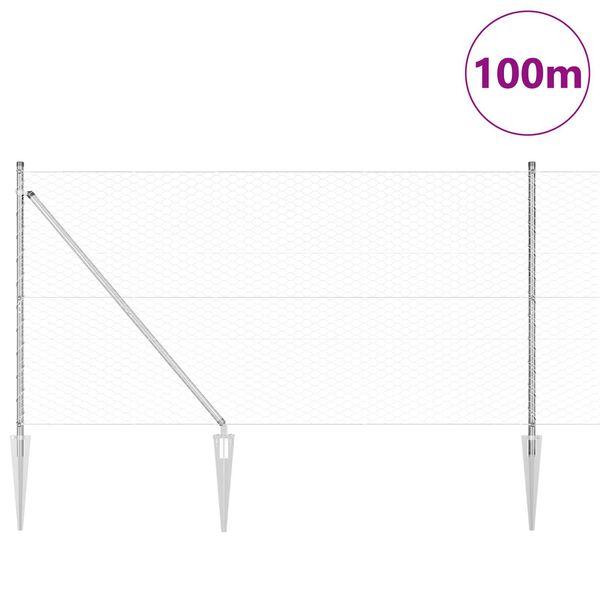 vidaXL Aitalatu Hopea 100 x 1,2 m (36 mm verkko) Ter&auml;s