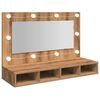vidaXL Peilikaappi LED-valoilla Artisan Oak 90x31,5x62 cm