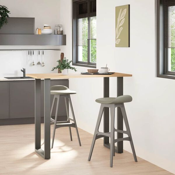 vidaXL Baaripöydän jalat U-muotoiset 2 kpl antrasiitti 60x(110-111) cm teräs