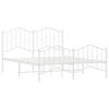 vidaXL Metallinen s&auml;ngynrunko p&auml;&auml;dyill&auml; valkoinen 140x190 cm