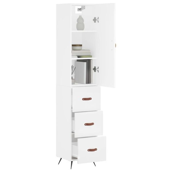 vidaXL Kaappi valkoinen 34,5x34x180 cm tekninen puu