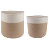 vidaXL Kasviruukku Setti 2 pcs Luonnollinen ja valkoinen &Oslash; 28 x 28 cm