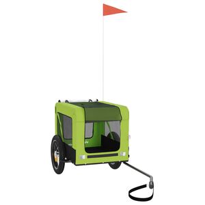 vidaXL Lemmikinkuljetusk&auml;rry polkupy&ouml;r&auml;&auml;n vihre&auml;/musta kangas ja rauta