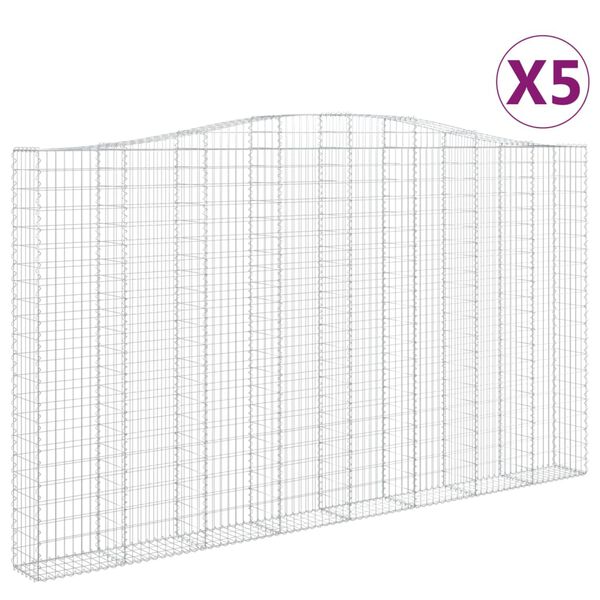 vidaXL Kaarevat kivikorit 5 kpl 400x30x220/240 cm galvanoitu rauta