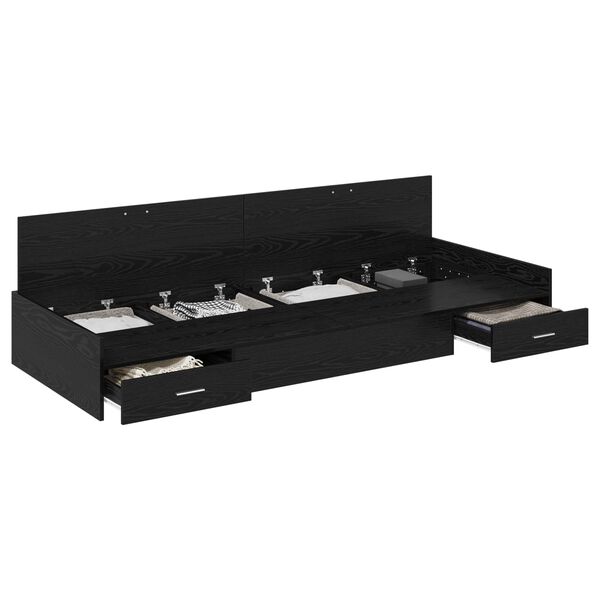 vidaXL S&auml;ngyn runko p&auml;&auml;tyll&auml; Musta tammi. 70 x 190 cm Tekninen puu