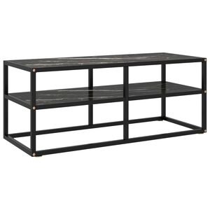 vidaXL TV-taso musta mustalla marmorilasilla 100x40x40 cm