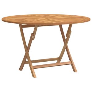 vidaXL Kokoontaittuva puutarhap&ouml;yt&auml; &Oslash; 110x75 cm t&auml;ysi tiikki