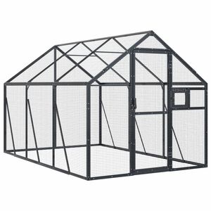 vidaXL Aviaario antrasiitti 1,79x3x1,85 m alumiini