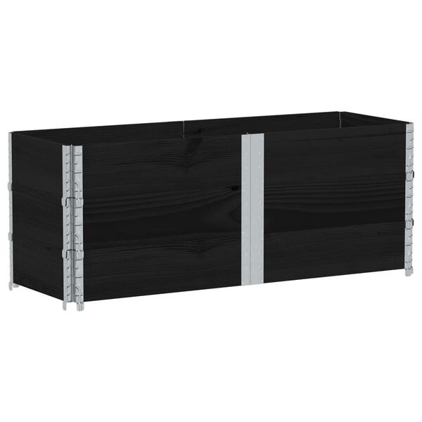 vidaXL Kuormalavan reunukset 3 kpl musta 150x50 cm t&auml;ysi m&auml;nty